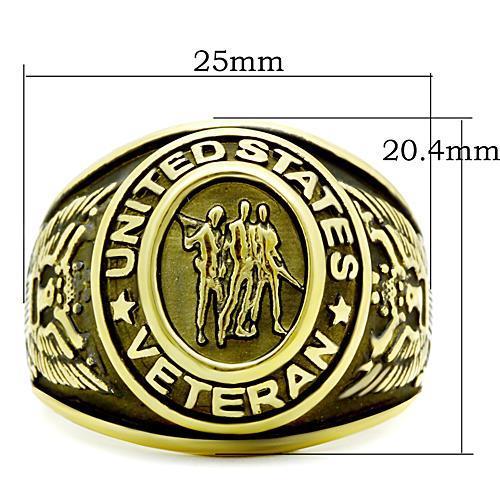 TK414704G - IP Gold(Ion Plating) Stainless Steel Ring with Epoxy  in Jet-1