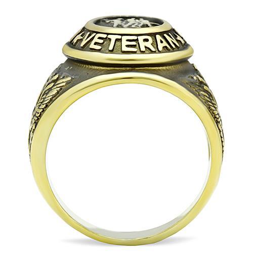 TK414704G - IP Gold(Ion Plating) Stainless Steel Ring with Epoxy  in Jet-3