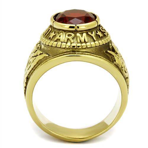 TK414706G - IP Gold(Ion Plating) Stainless Steel Ring with Synthetic Synthetic Glass in Siam-2