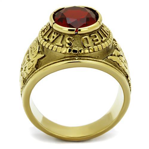 TK414706G - IP Gold(Ion Plating) Stainless Steel Ring with Synthetic Synthetic Glass in Siam-3
