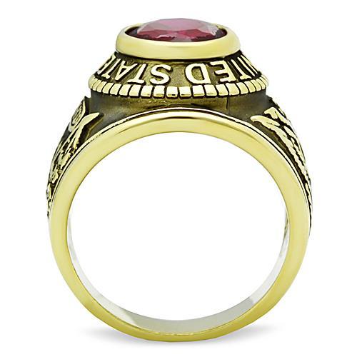 TK414706G - IP Gold(Ion Plating) Stainless Steel Ring with Synthetic Synthetic Glass in Siam-4