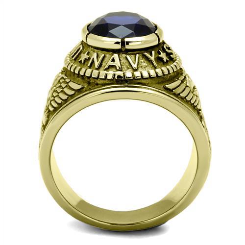 TK414707G - IP Gold(Ion Plating) Stainless Steel Ring with Synthetic Synthetic Glass in Montana-2