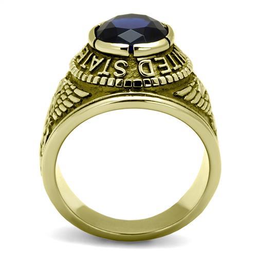 TK414707G - IP Gold(Ion Plating) Stainless Steel Ring with Synthetic Synthetic Glass in Montana-3
