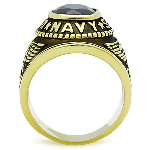 TK414707G - IP Gold(Ion Plating) Stainless Steel Ring with Synthetic Synthetic Glass in Montana-4