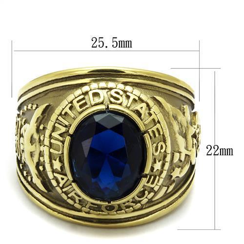 TK414708G - IP Gold(Ion Plating) Stainless Steel Ring with Synthetic Synthetic Glass in Montana-1