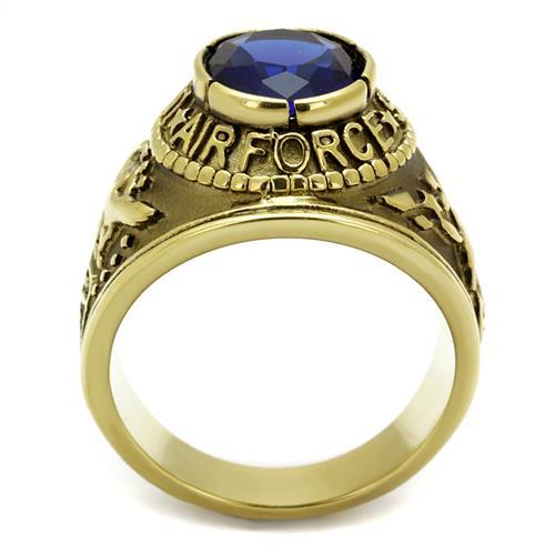 TK414708G - IP Gold(Ion Plating) Stainless Steel Ring with Synthetic Synthetic Glass in Montana-2