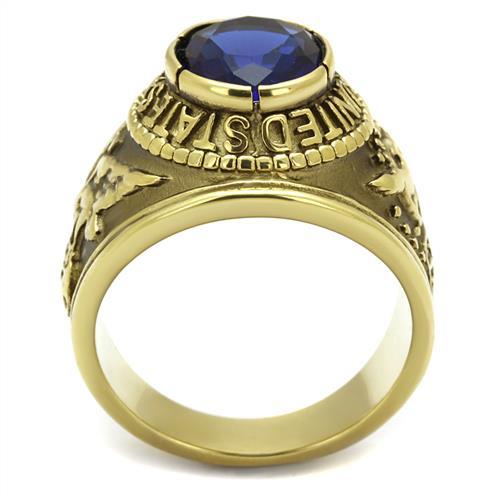 TK414708G - IP Gold(Ion Plating) Stainless Steel Ring with Synthetic Synthetic Glass in Montana-3