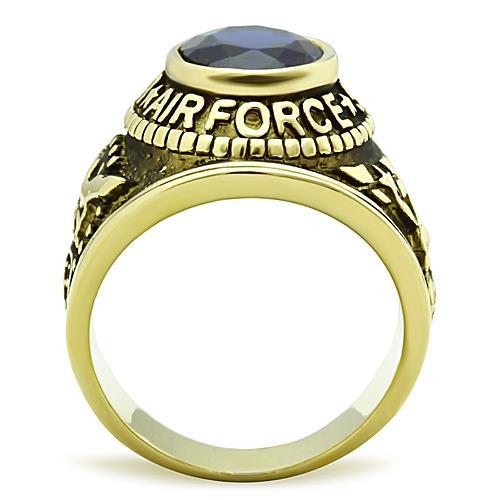 TK414708G - IP Gold(Ion Plating) Stainless Steel Ring with Synthetic Synthetic Glass in Montana-4