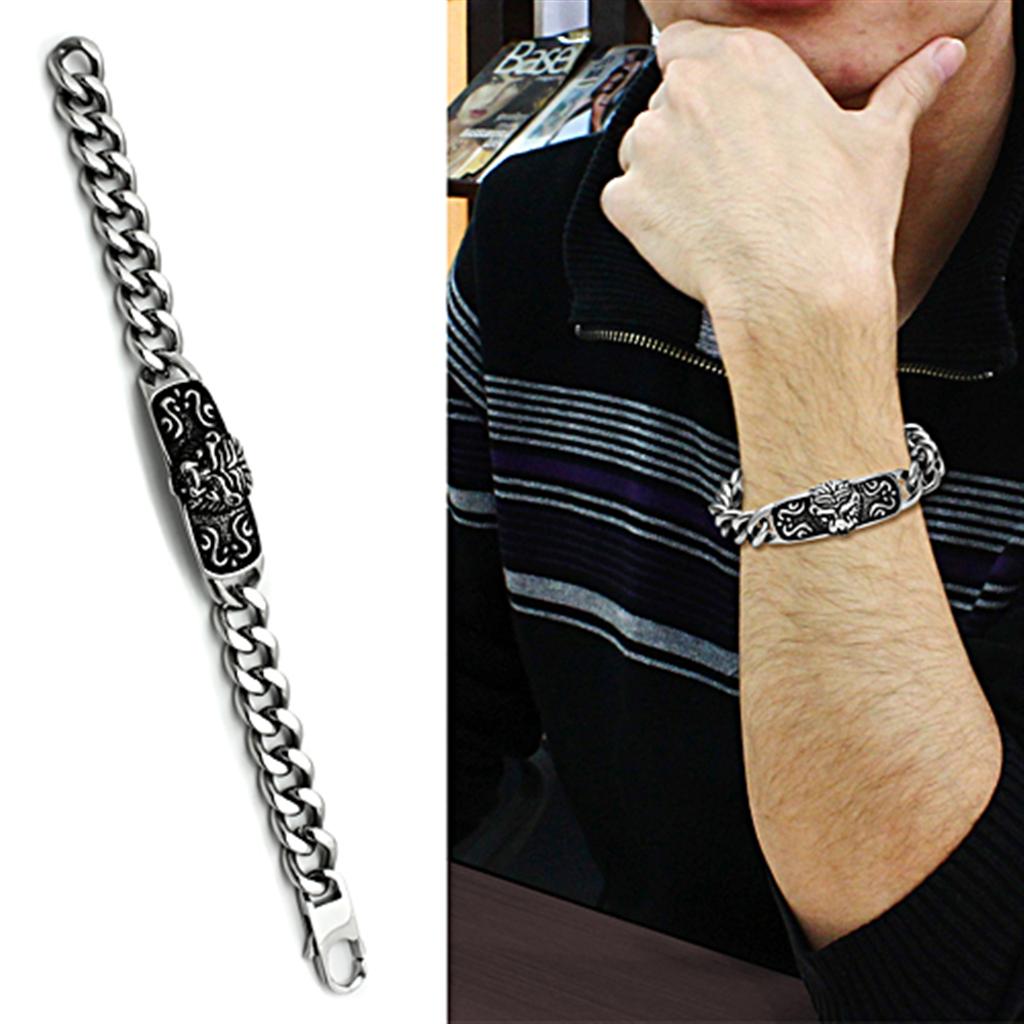 TK436 - High polished (no plating) Stainless Steel Bracelet with No Stone-1
