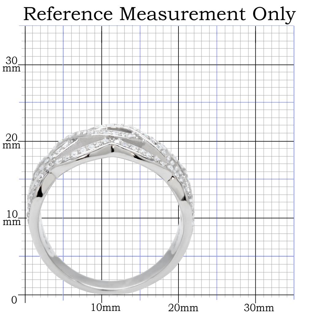 TS010 - Rhodium 925 Sterling Silver Ring with AAA Grade CZ  in Clear-1