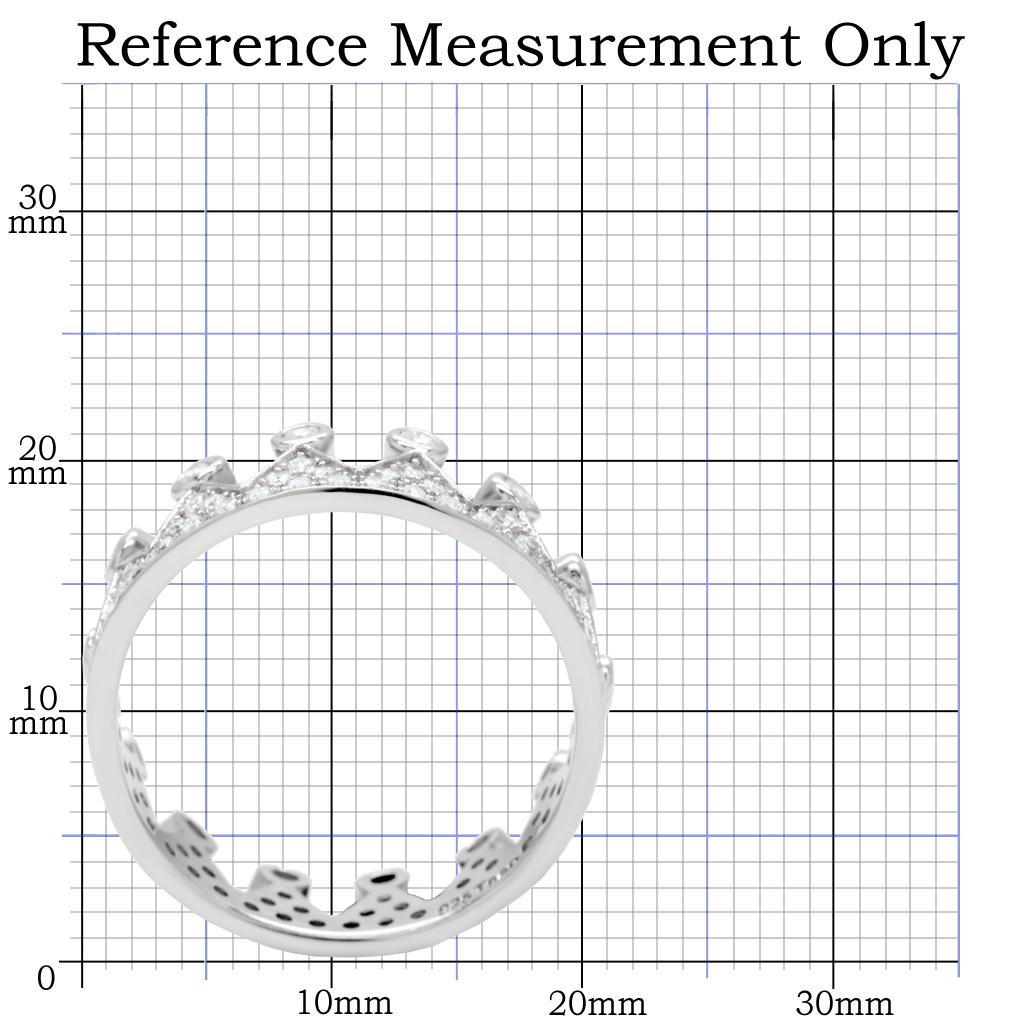 TS011 - Rhodium 925 Sterling Silver Ring with AAA Grade CZ  in Clear-1