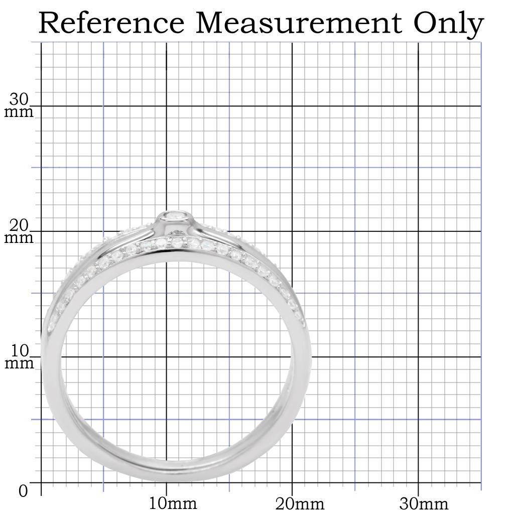 TS013 - Rhodium 925 Sterling Silver Ring with AAA Grade CZ  in Clear-1