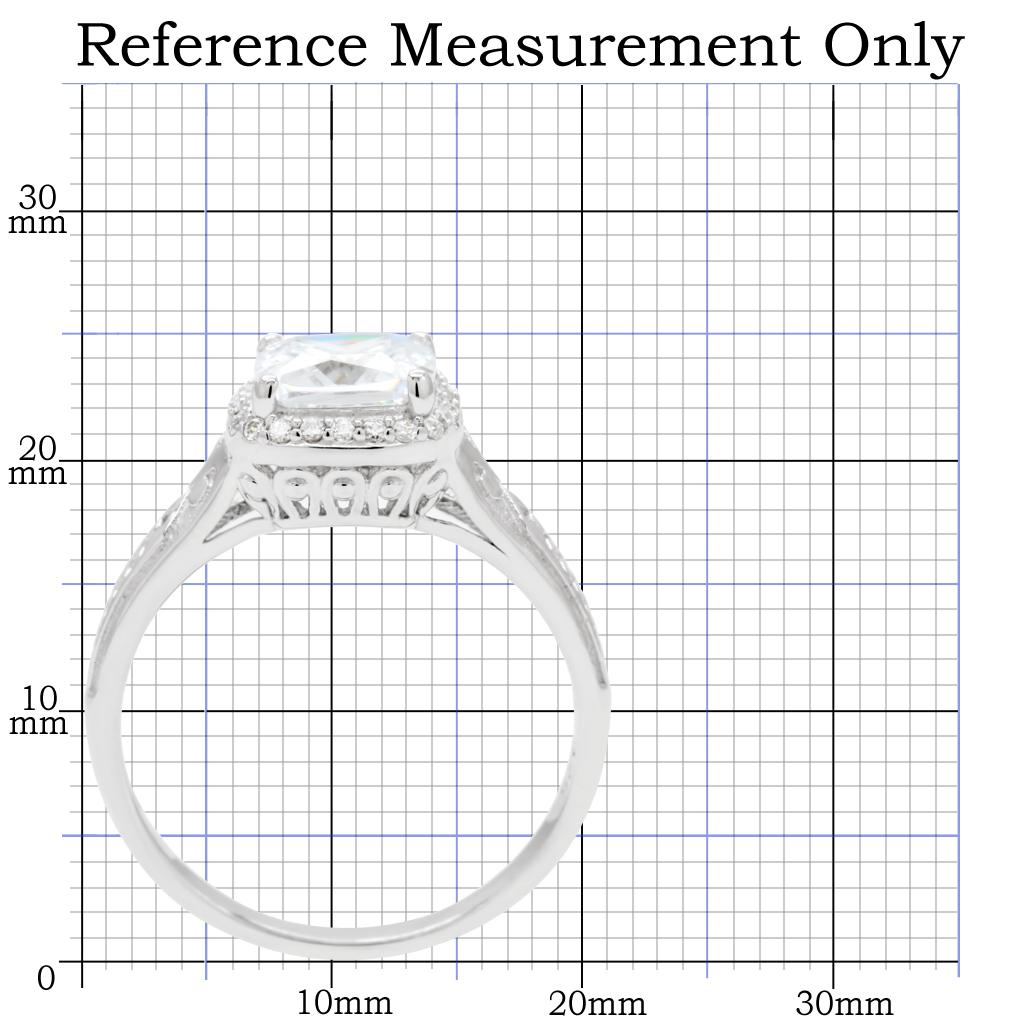 TS019 - Rhodium 925 Sterling Silver Ring with AAA Grade CZ  in Clear-1