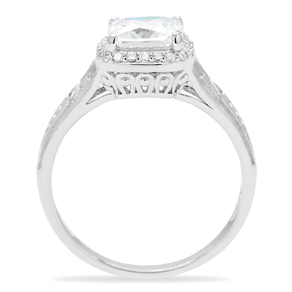 TS019 - Rhodium 925 Sterling Silver Ring with AAA Grade CZ  in Clear-3