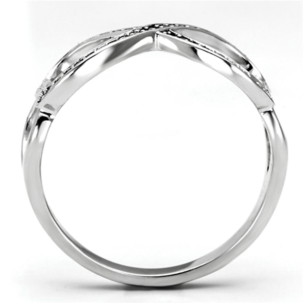 TS088 - Rhodium 925 Sterling Silver Ring with AAA Grade CZ  in Clear-2
