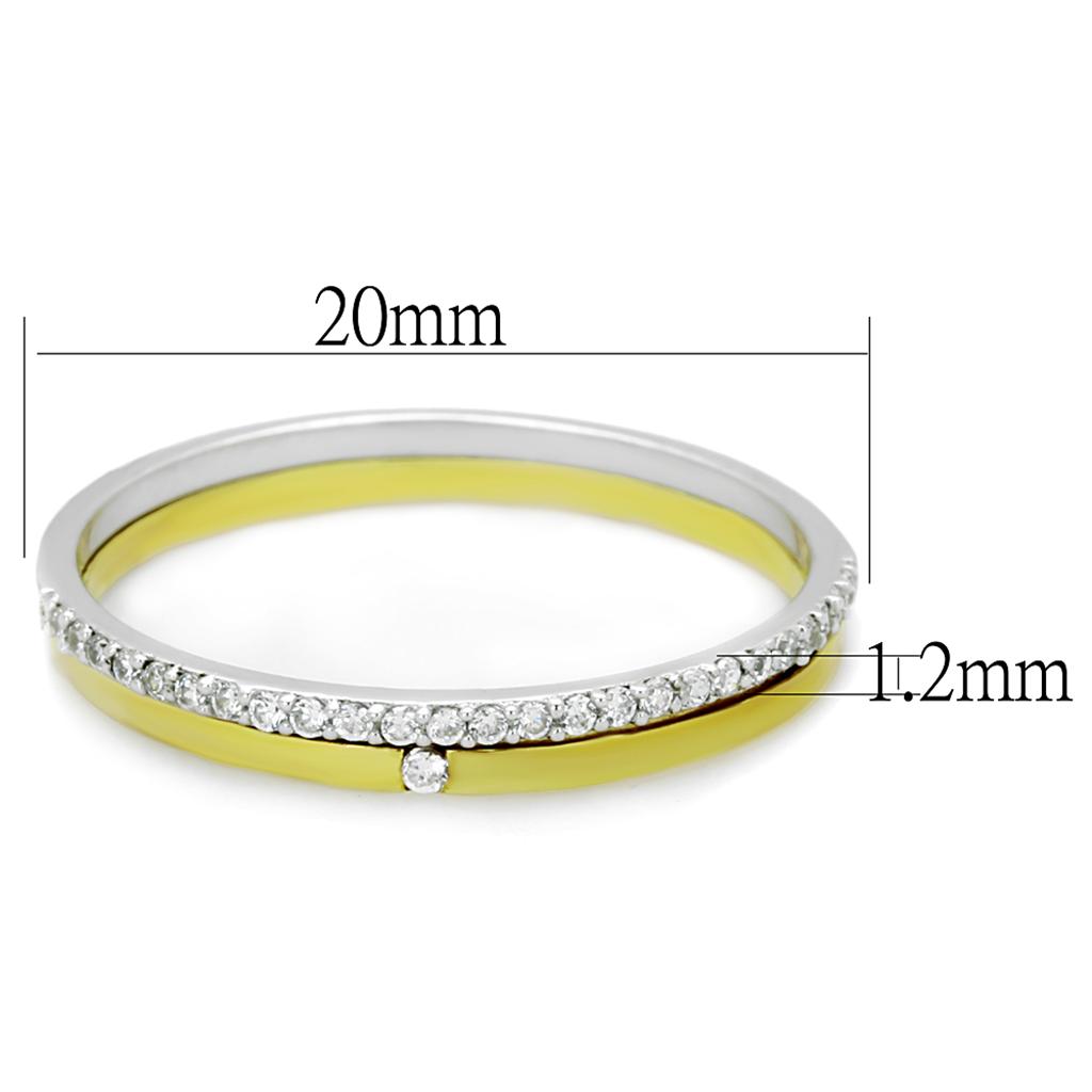 TS207 - Gold+Rhodium 925 Sterling Silver Ring with AAA Grade CZ  in Clear-1