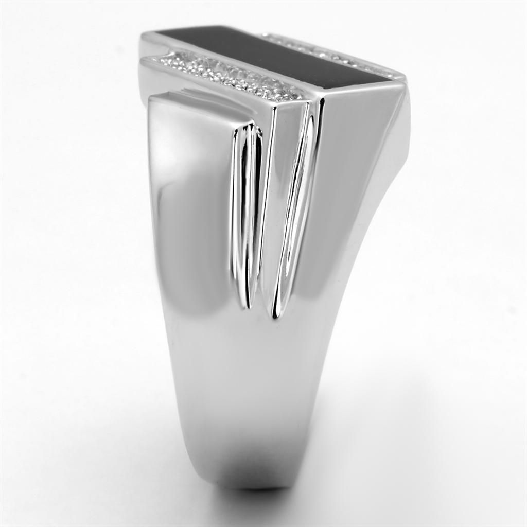 TS218 - Rhodium 925 Sterling Silver Ring with AAA Grade CZ  in Clear-3