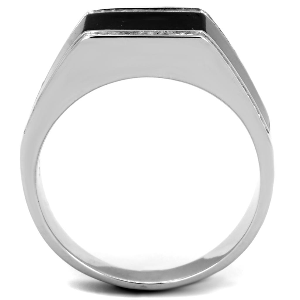 TS223 - Rhodium 925 Sterling Silver Ring with AAA Grade CZ  in Clear-2