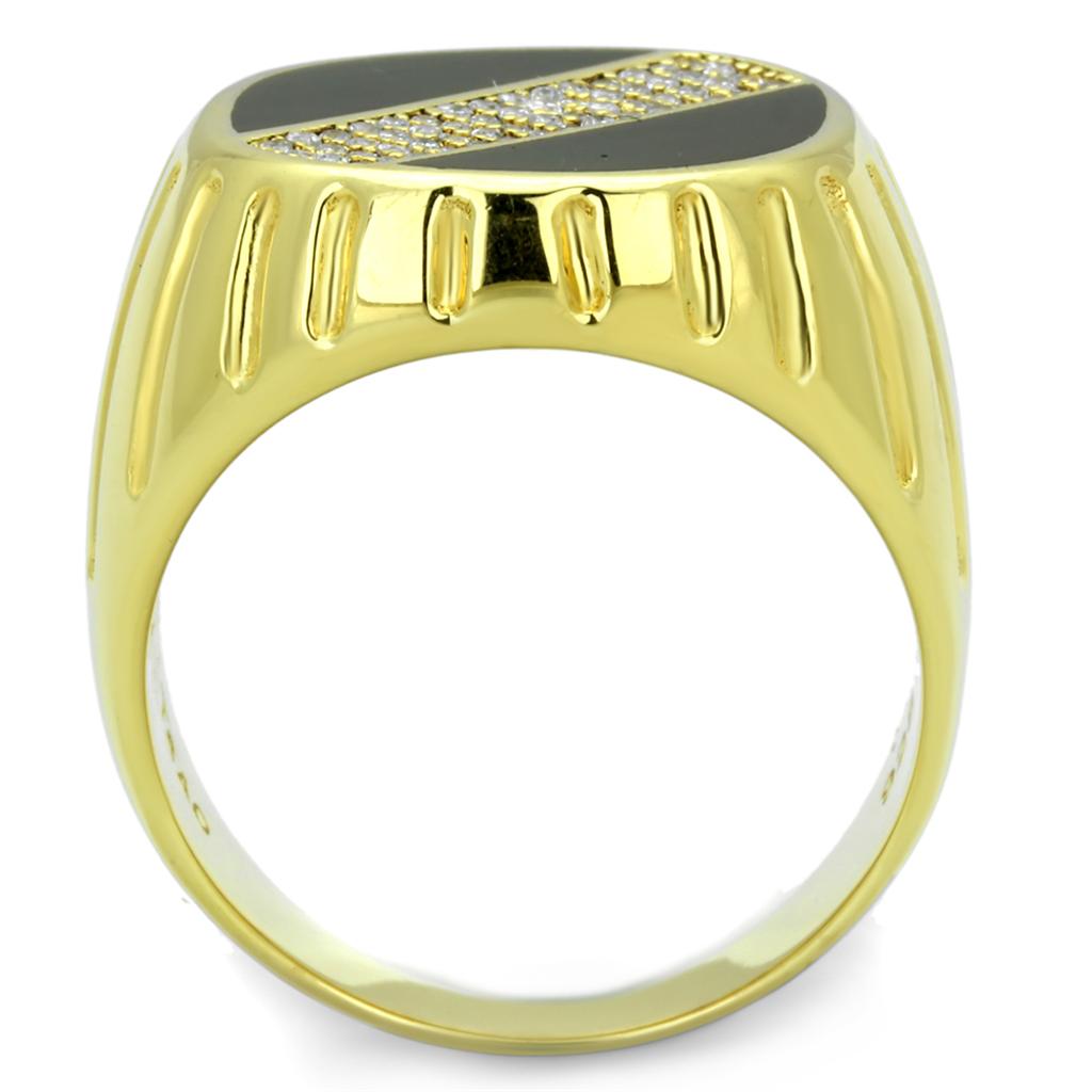 TS235 - Gold 925 Sterling Silver Ring with AAA Grade CZ  in Clear-2