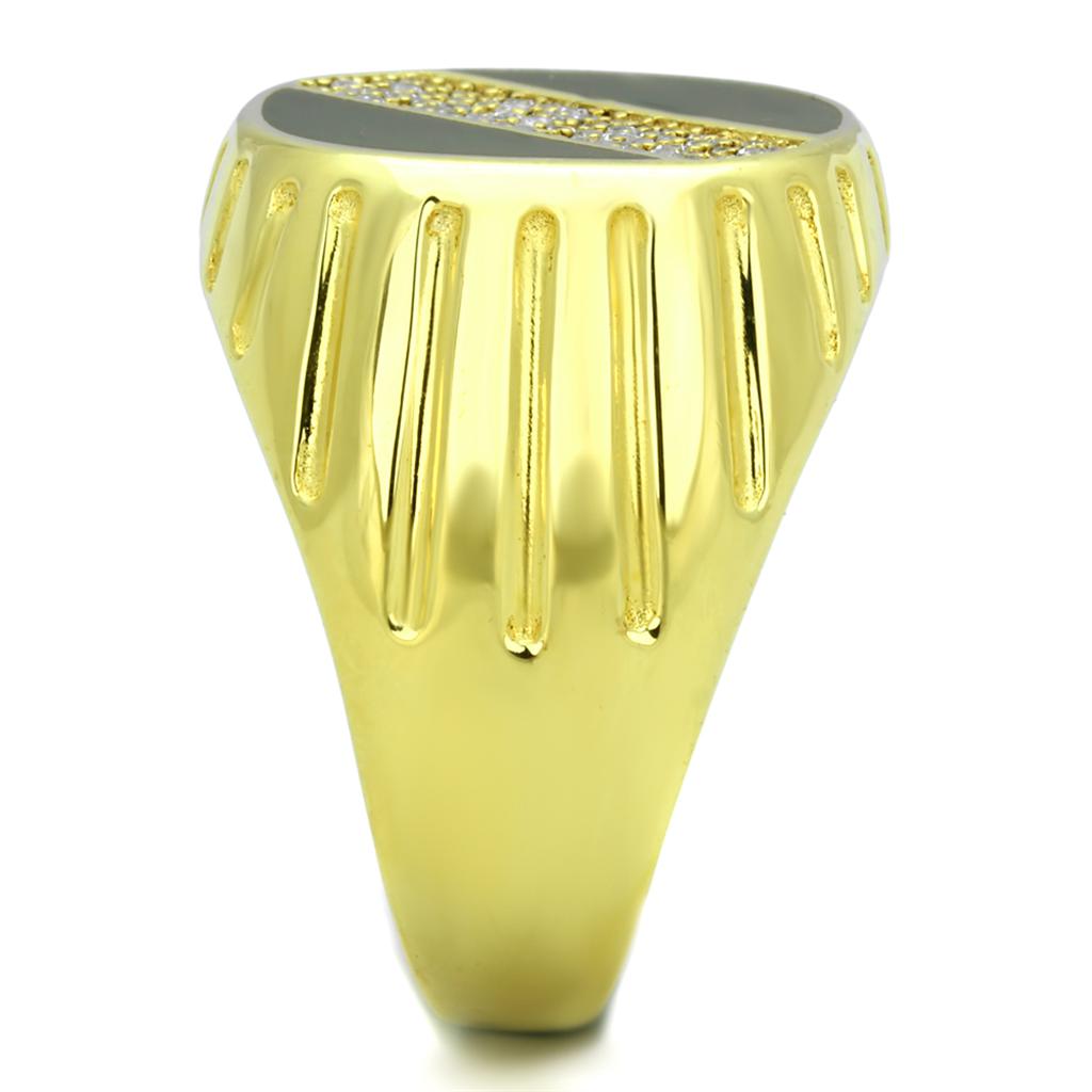 TS235 - Gold 925 Sterling Silver Ring with AAA Grade CZ  in Clear-3