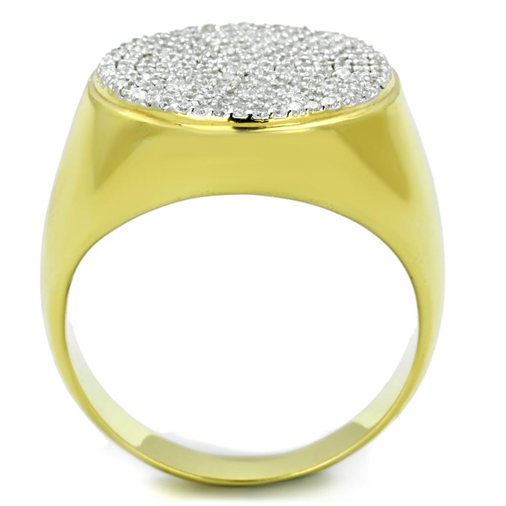 TS238 - Gold+Rhodium 925 Sterling Silver Ring with AAA Grade CZ  in Clear-2