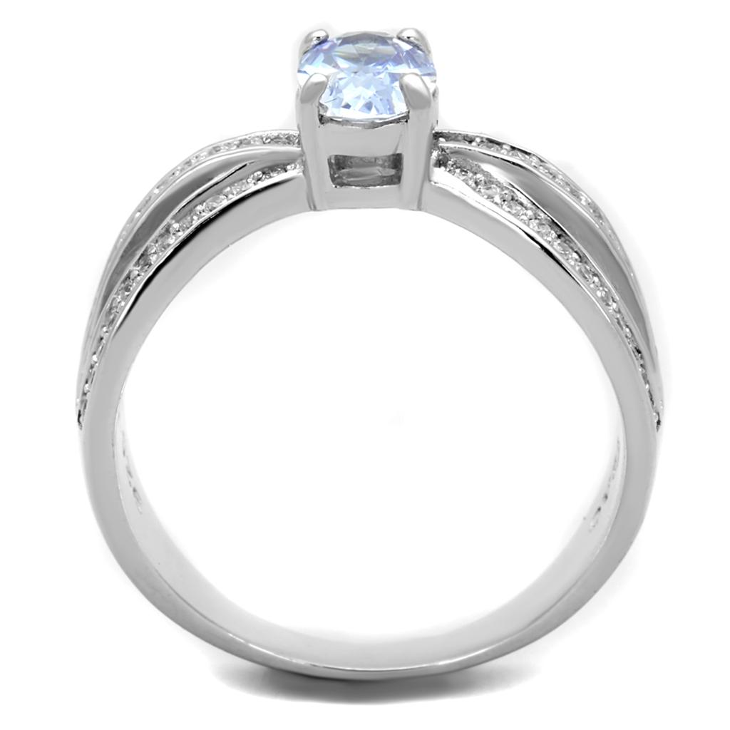 TS265 - Rhodium 925 Sterling Silver Ring with AAA Grade CZ  in Light Amethyst-2