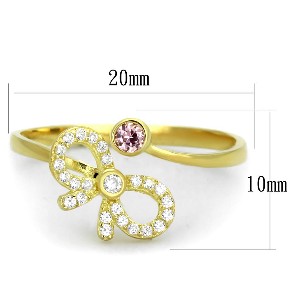 TS309 - Gold 925 Sterling Silver Ring with AAA Grade CZ  in Rose-1