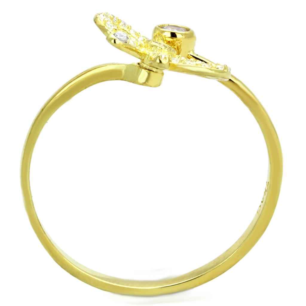 TS309 - Gold 925 Sterling Silver Ring with AAA Grade CZ  in Rose-2