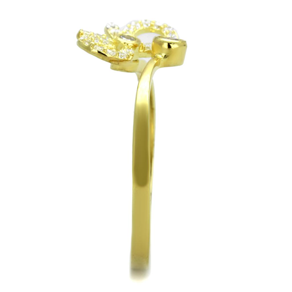 TS309 - Gold 925 Sterling Silver Ring with AAA Grade CZ  in Rose-3