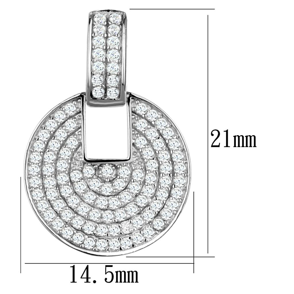 TS323 - Rhodium 925 Sterling Silver Earrings with AAA Grade CZ  in Clear-1