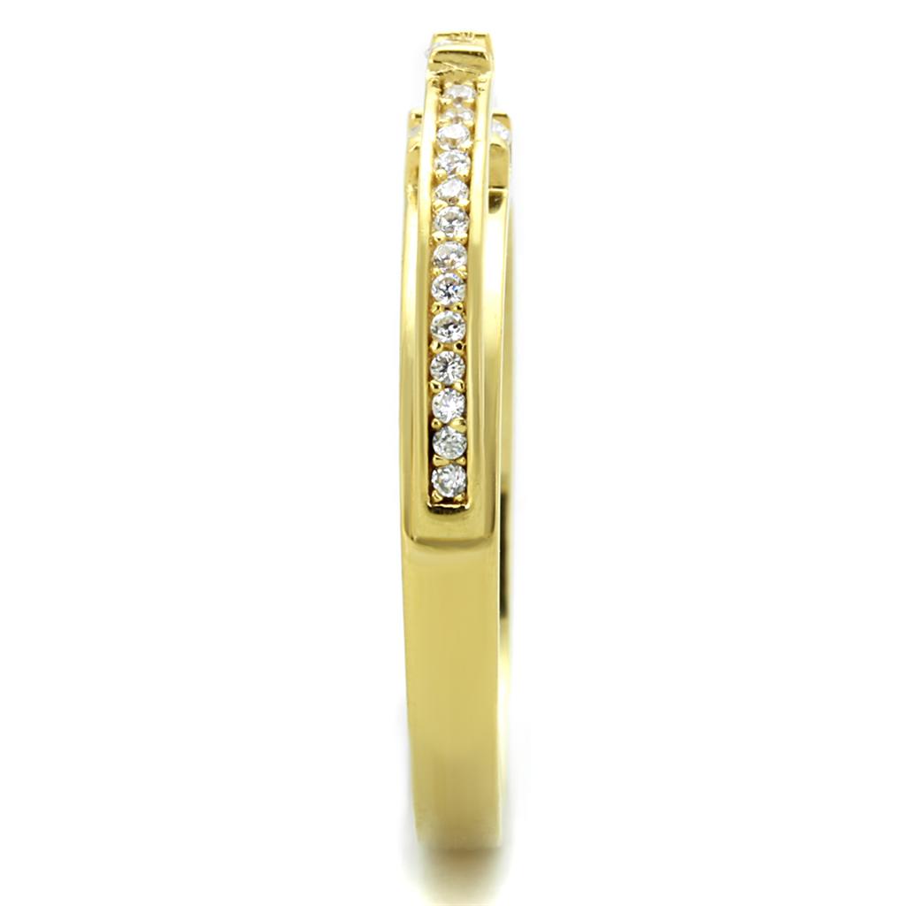 TS403 - Gold 925 Sterling Silver Ring with AAA Grade CZ  in Clear-3