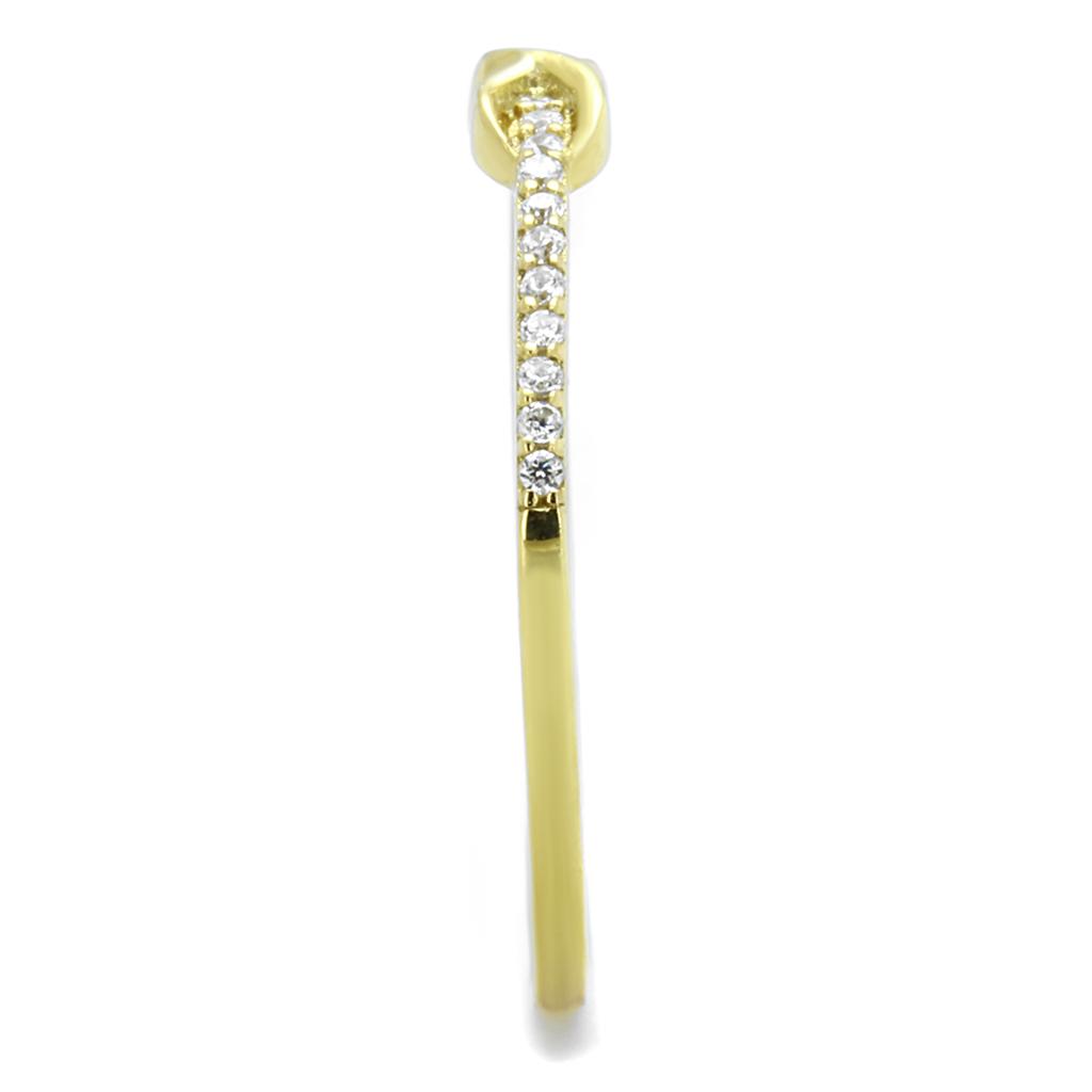 TS405 - Gold 925 Sterling Silver Ring with AAA Grade CZ  in Clear-3