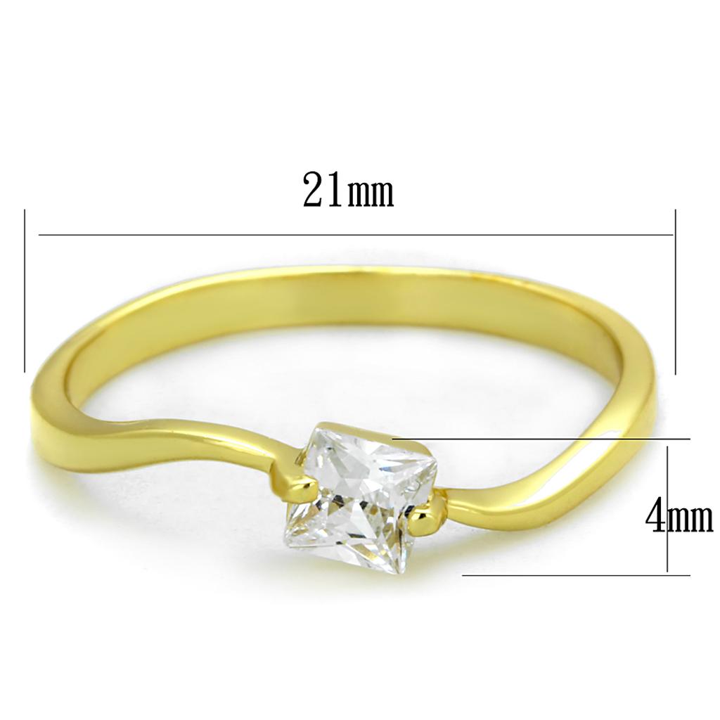 TS407 - Gold 925 Sterling Silver Ring with AAA Grade CZ  in Clear-1