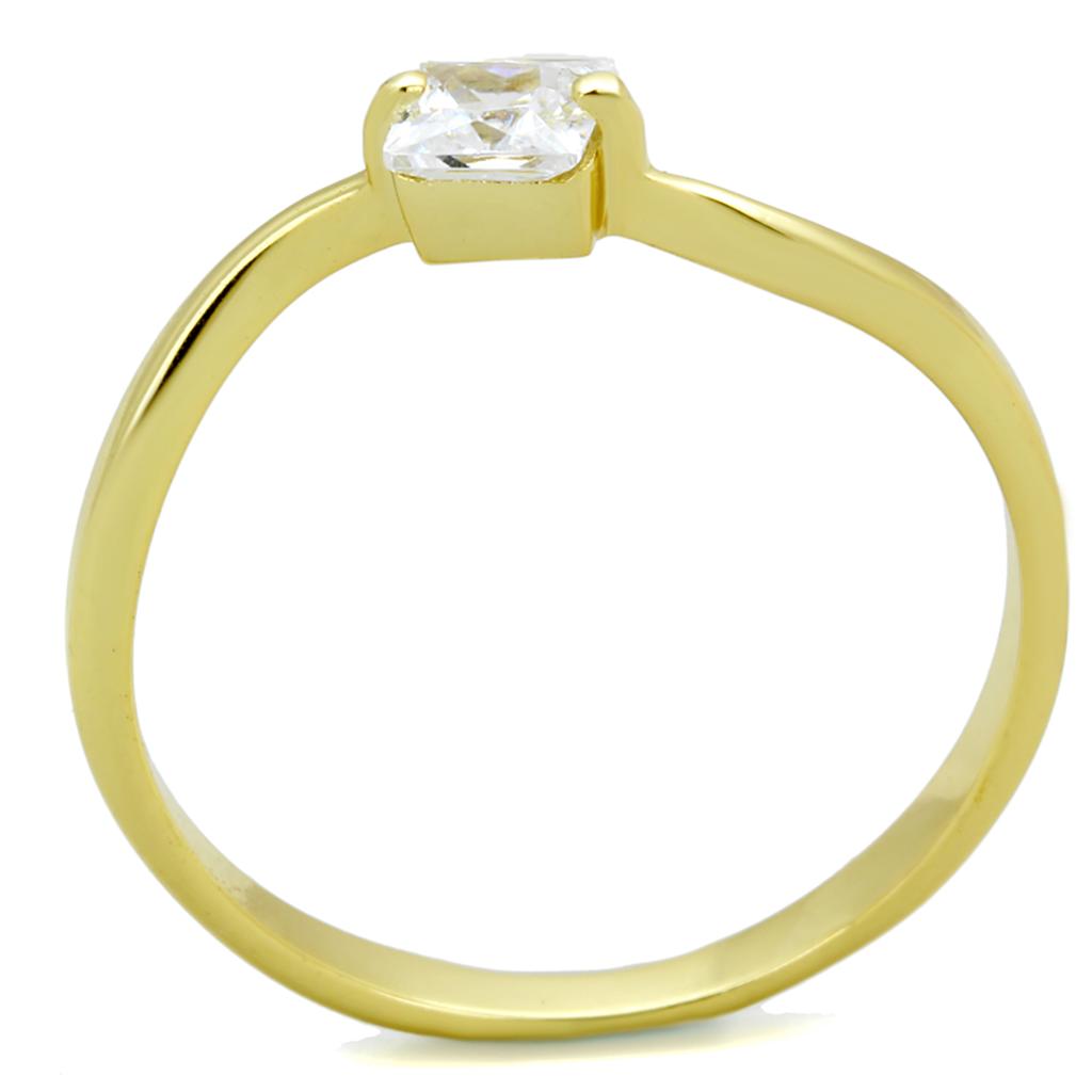 TS407 - Gold 925 Sterling Silver Ring with AAA Grade CZ  in Clear-2