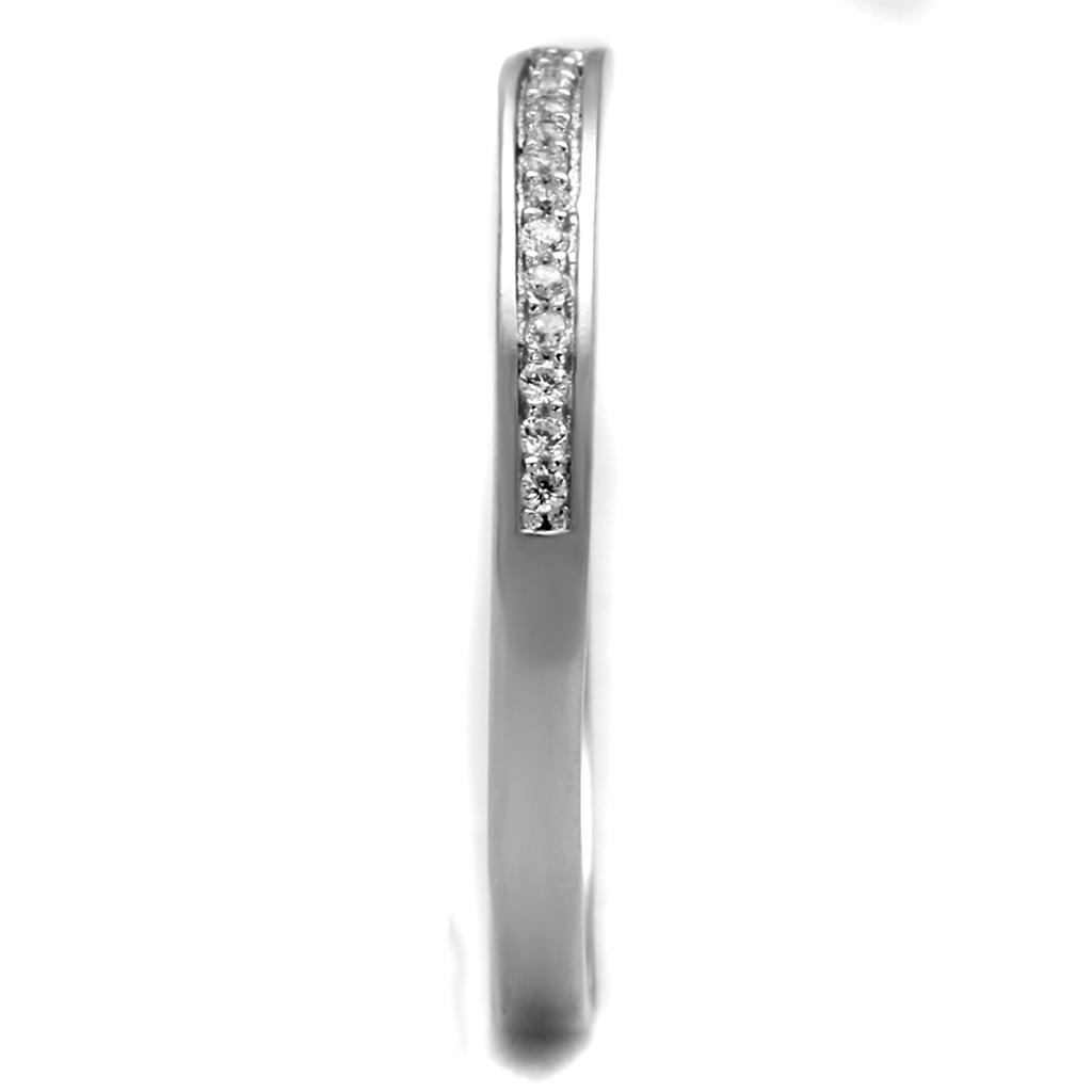 TS472 - Rhodium 925 Sterling Silver Ring with AAA Grade CZ  in Clear-3