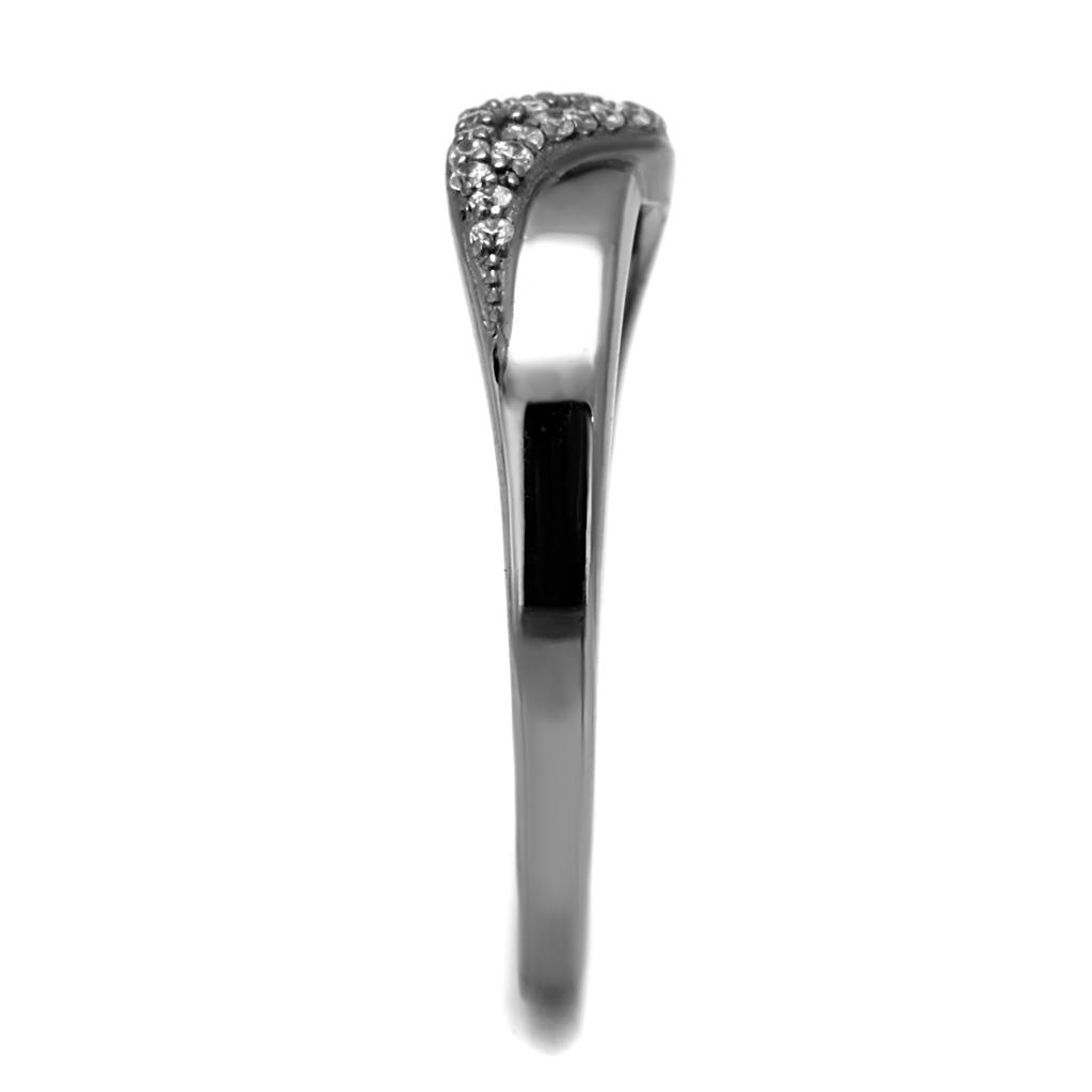 TS524 - Ruthenium 925 Sterling Silver Ring with AAA Grade CZ  in Clear-3