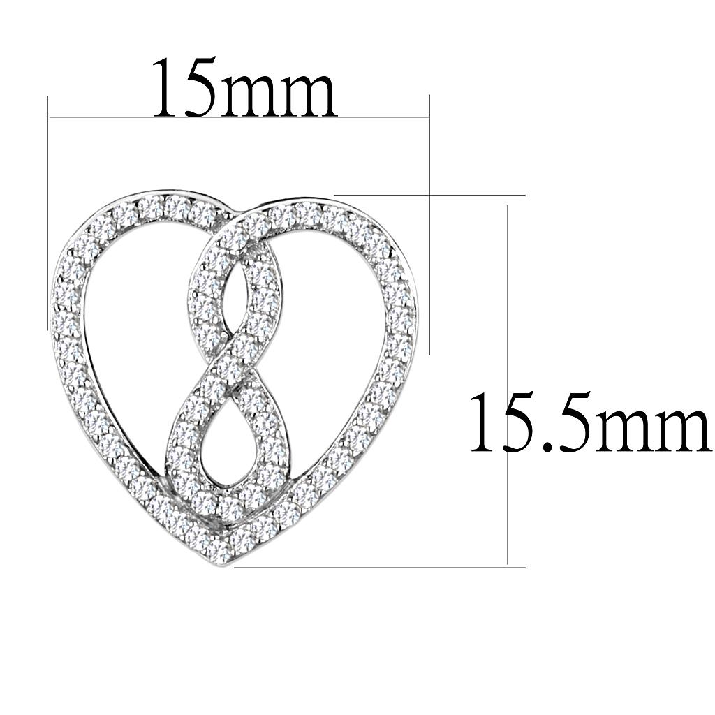 TS549 - Rhodium 925 Sterling Silver Earrings with AAA Grade CZ  in Clear-1