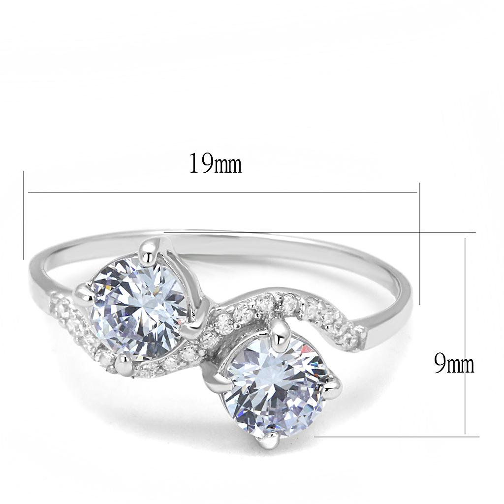 TS577 - Rhodium 925 Sterling Silver Ring with AAA Grade CZ  in Light Amethyst-1