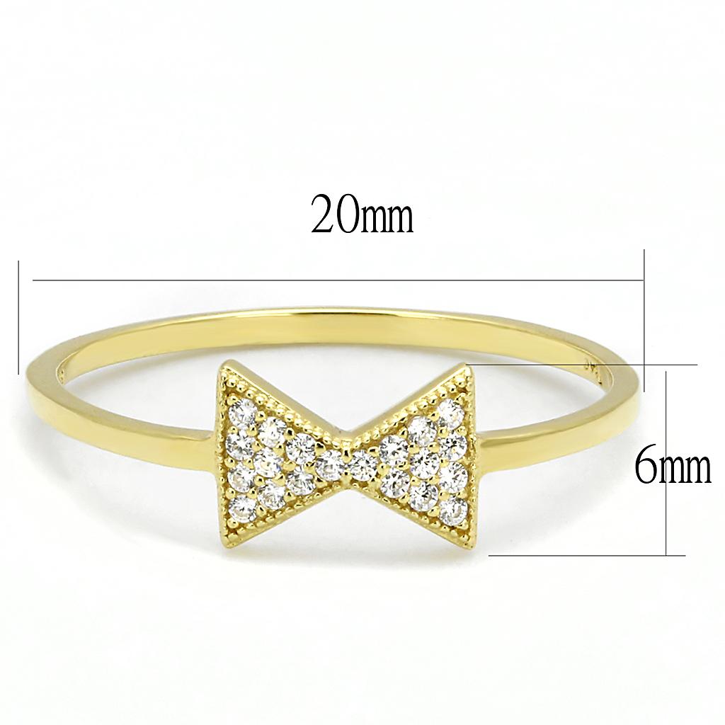 TS593 - Gold 925 Sterling Silver Ring with AAA Grade CZ  in Clear-1