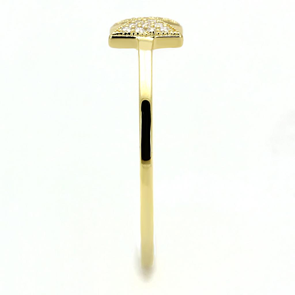 TS593 - Gold 925 Sterling Silver Ring with AAA Grade CZ  in Clear-3