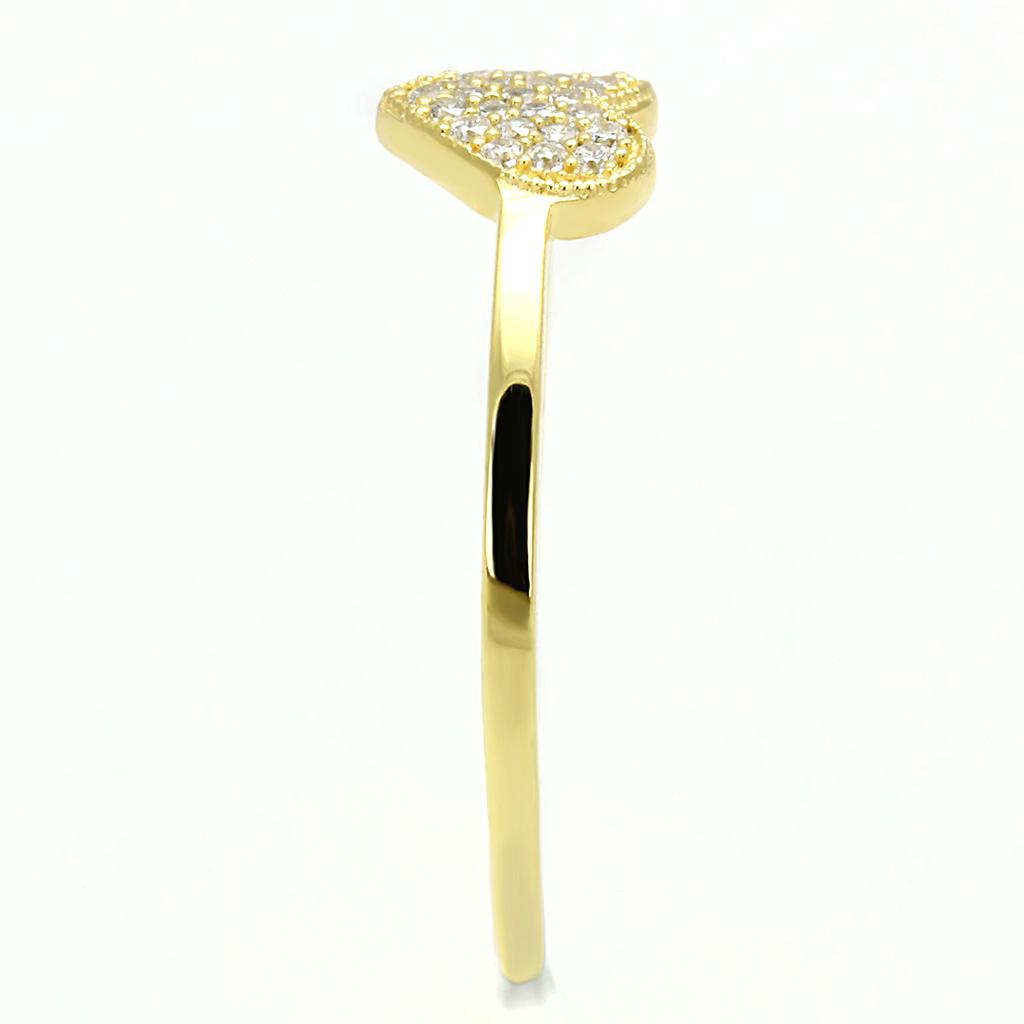 TS596 - Gold 925 Sterling Silver Ring with AAA Grade CZ  in Clear-3