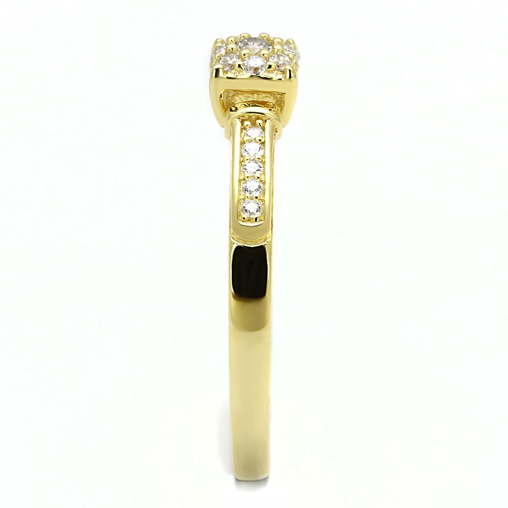 TS597 - Gold 925 Sterling Silver Ring with AAA Grade CZ  in Clear-3