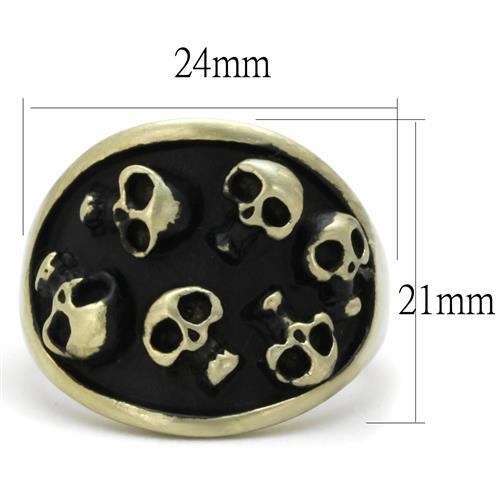 TK2473 - IP Antique Copper Stainless Steel Ring with Epoxy  in Jet-1