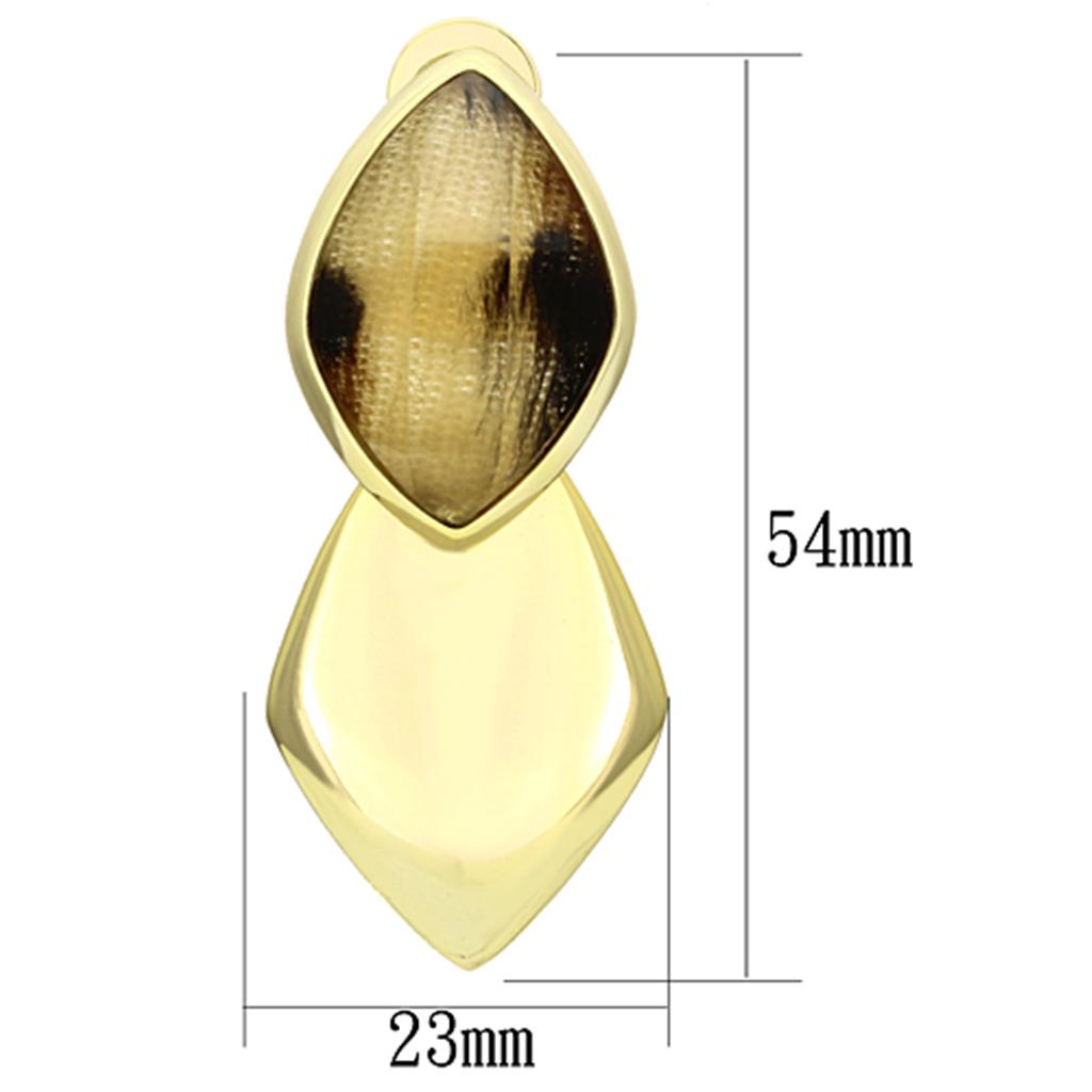 VL073 - IP Gold(Ion Plating) Brass Earrings with Synthetic Synthetic Stone in Animal pattern-1