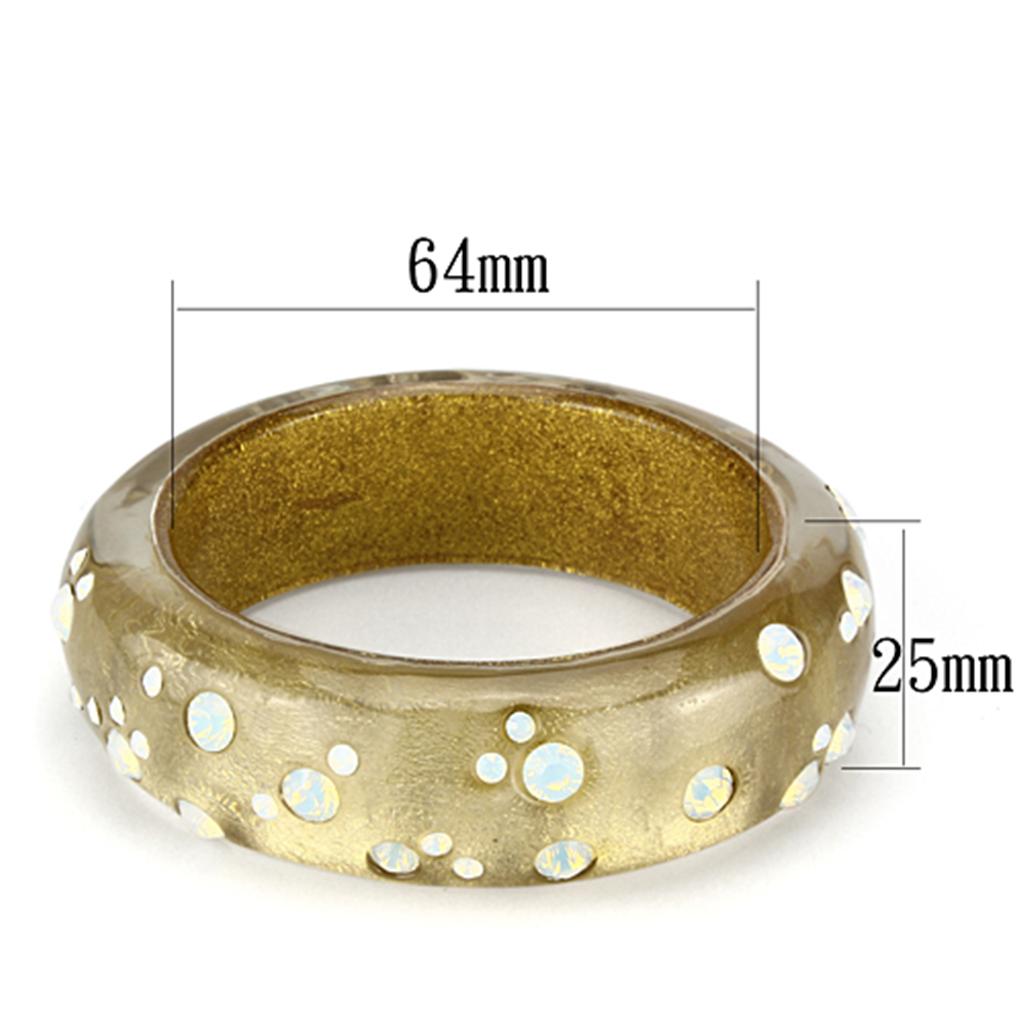 VL091 -  Resin Bangle with Top Grade Crystal  in Aurora Borealis (Rainbow Effect)-1