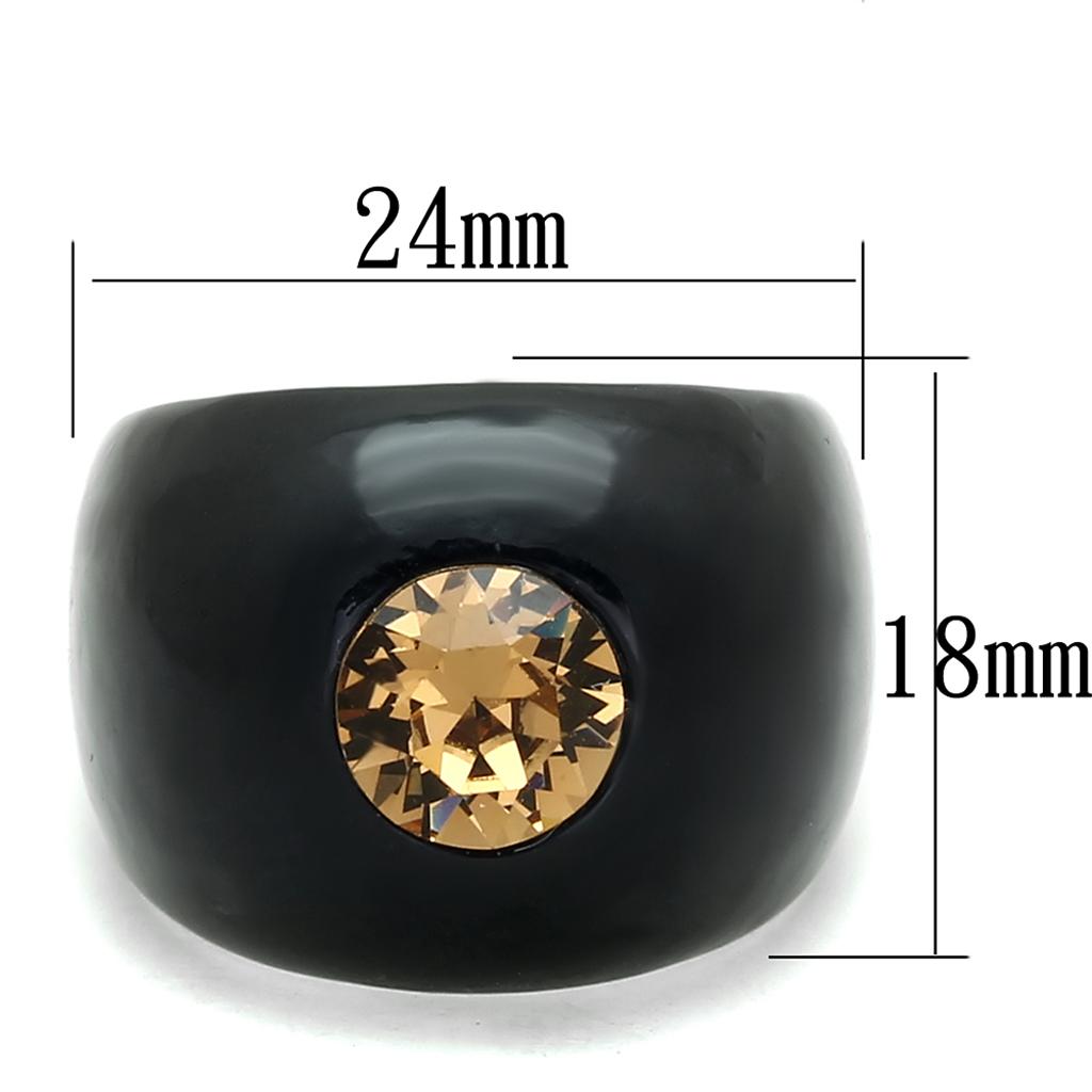 VL115 -  Resin Ring with Top Grade Crystal  in Light Smoked-1