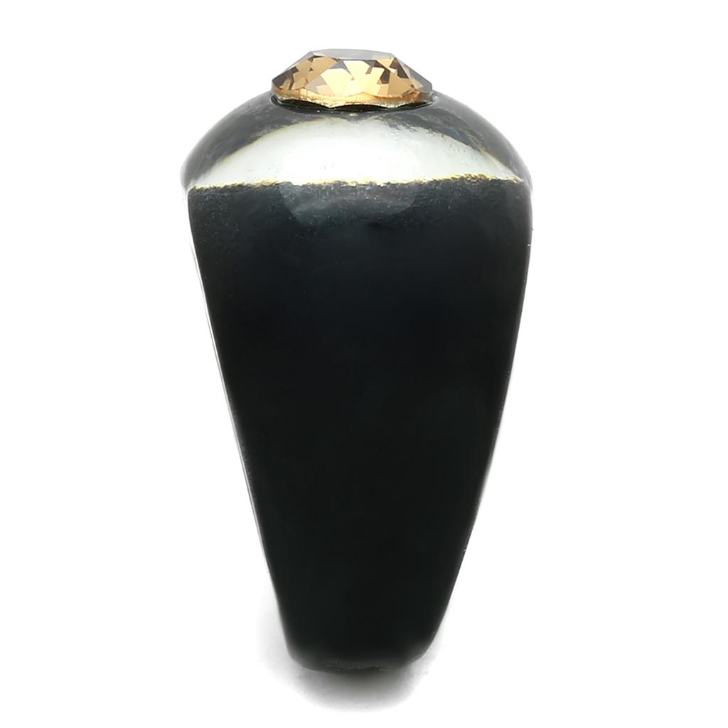 VL115 -  Resin Ring with Top Grade Crystal  in Light Smoked-3