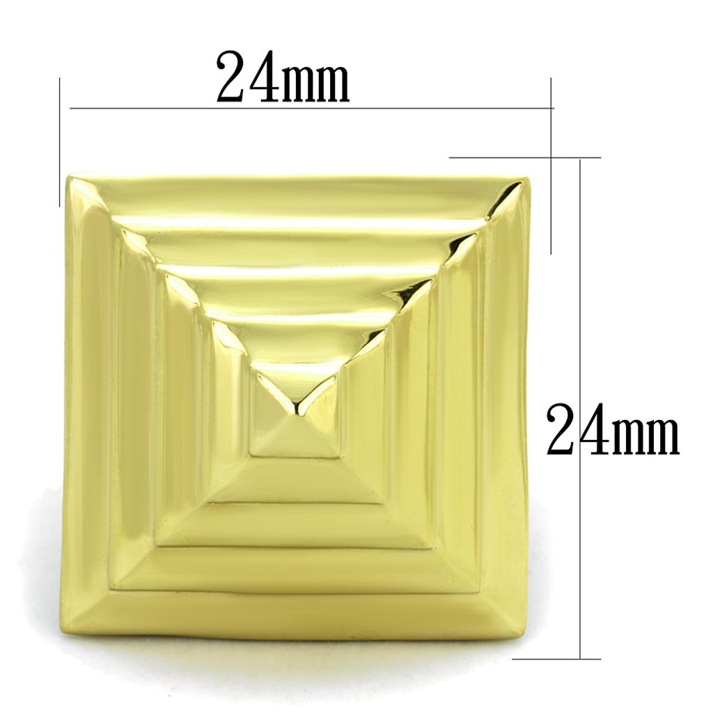 VL119 - IP Gold(Ion Plating) Stainless Steel Ring with No Stone-1