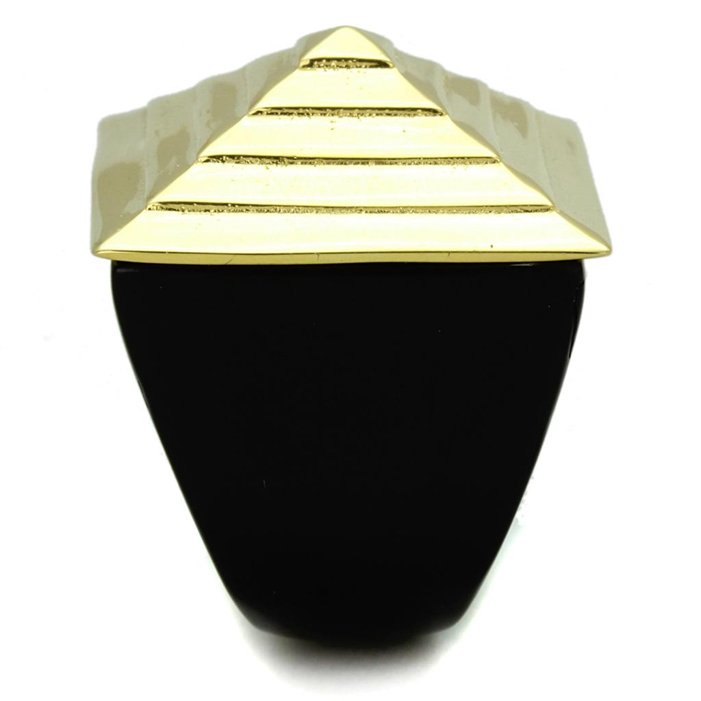 VL119 - IP Gold(Ion Plating) Stainless Steel Ring with No Stone-3