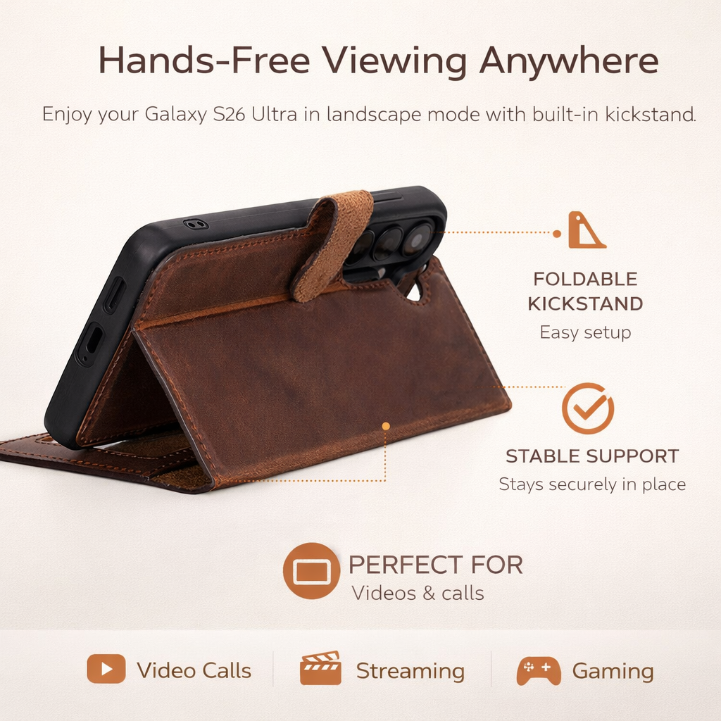Buffalo Samsung Galaxy S26 Leather Wallet Case-4
